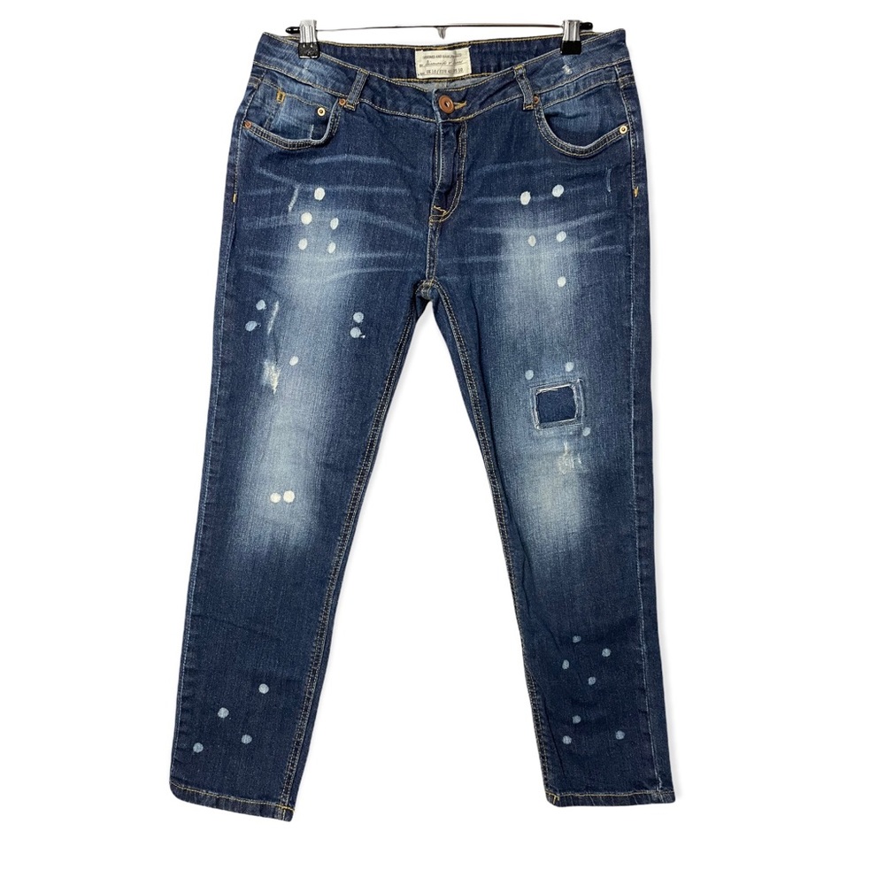 Y2K Diamonds & Divas Distressed Patchwork Low Rise Denim Jeans